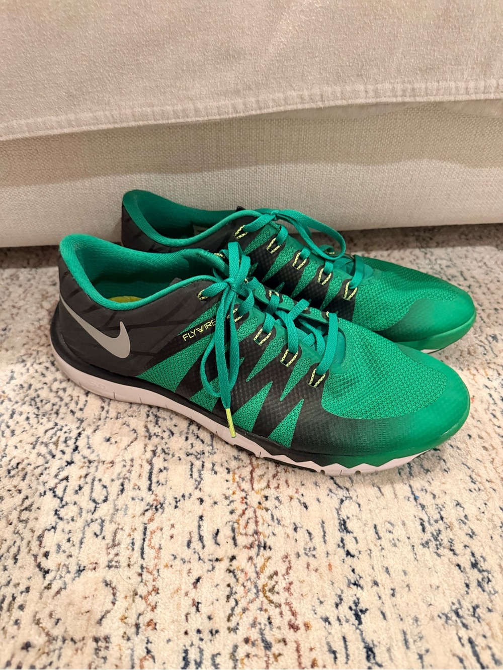 Nike Green and Black Flywire Running Sneakers Oregon Ducks